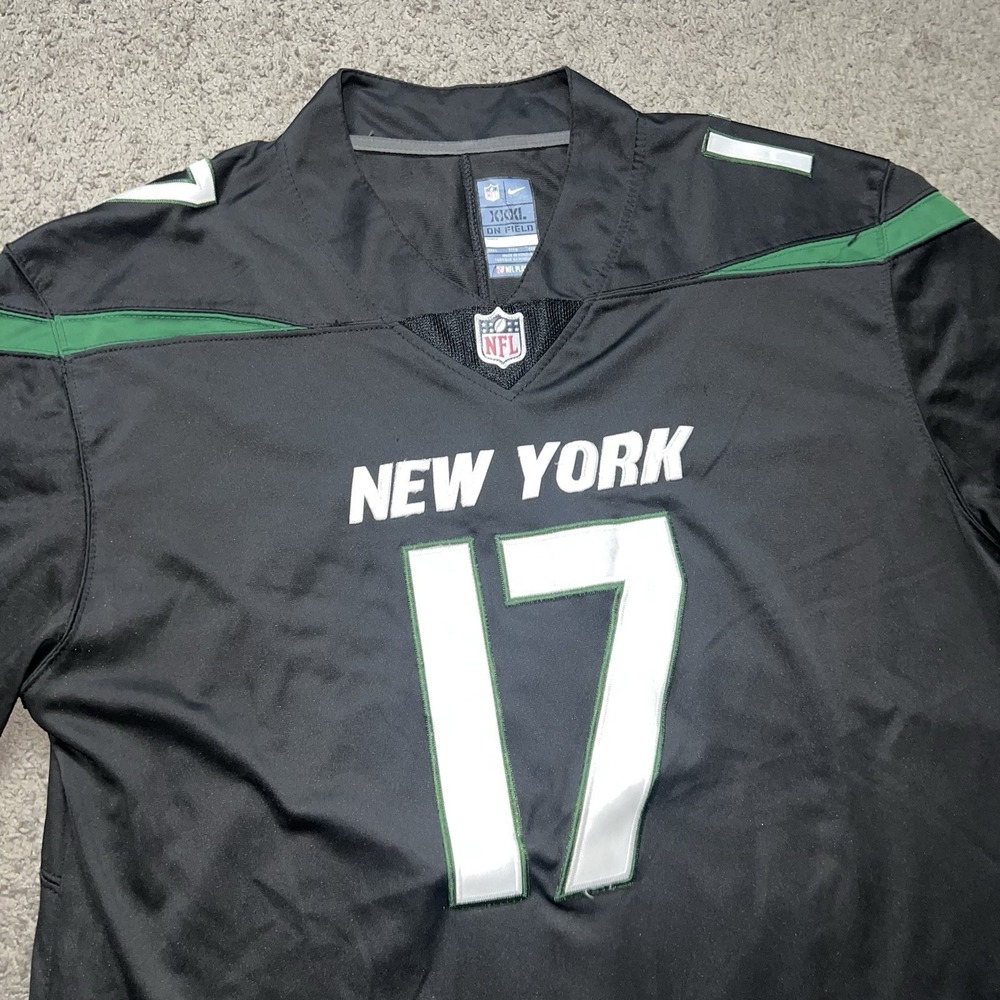Garrett Wilson #17 New York Jets Jersey NFLPA Green on Black Mens Size XXL